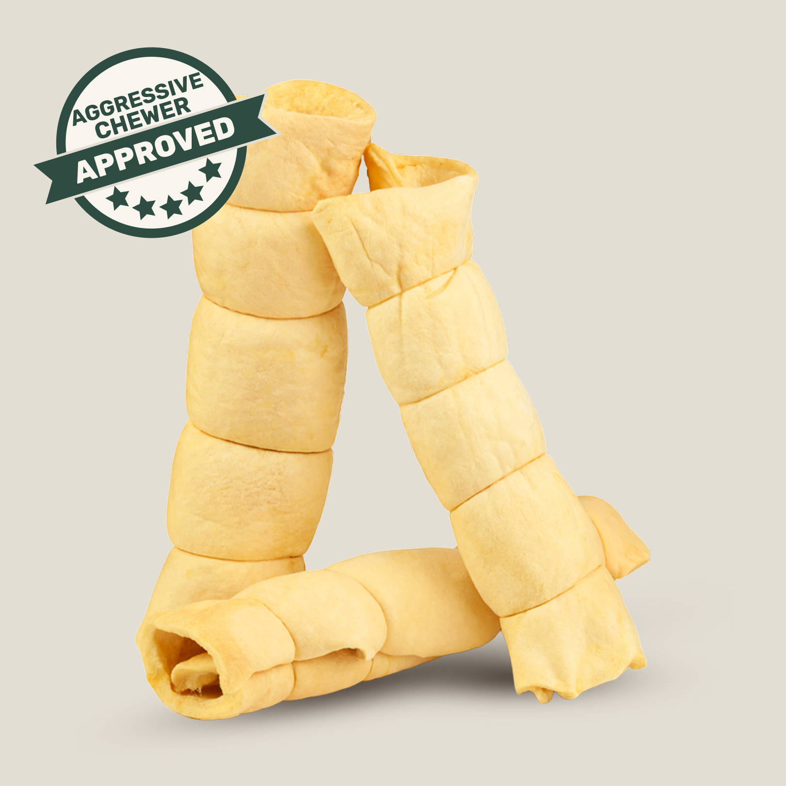 Gargantuan 9–11” Rawhide-Free Beef Cheek Rolls for Aggressive Chewers