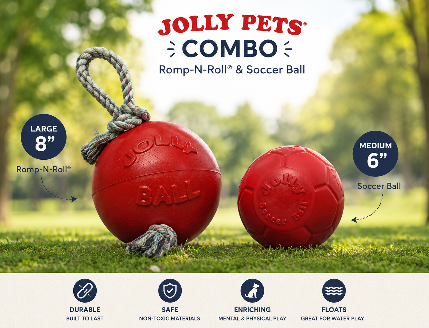 Jolly Pets Romp-N-Roll® & Soccer Ball Bundle