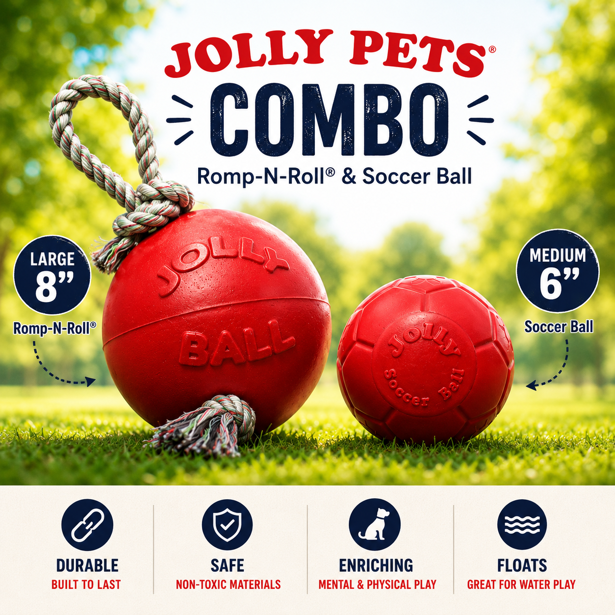 Jolly Pets Romp-N-Roll® & Soccer Ball Bundle