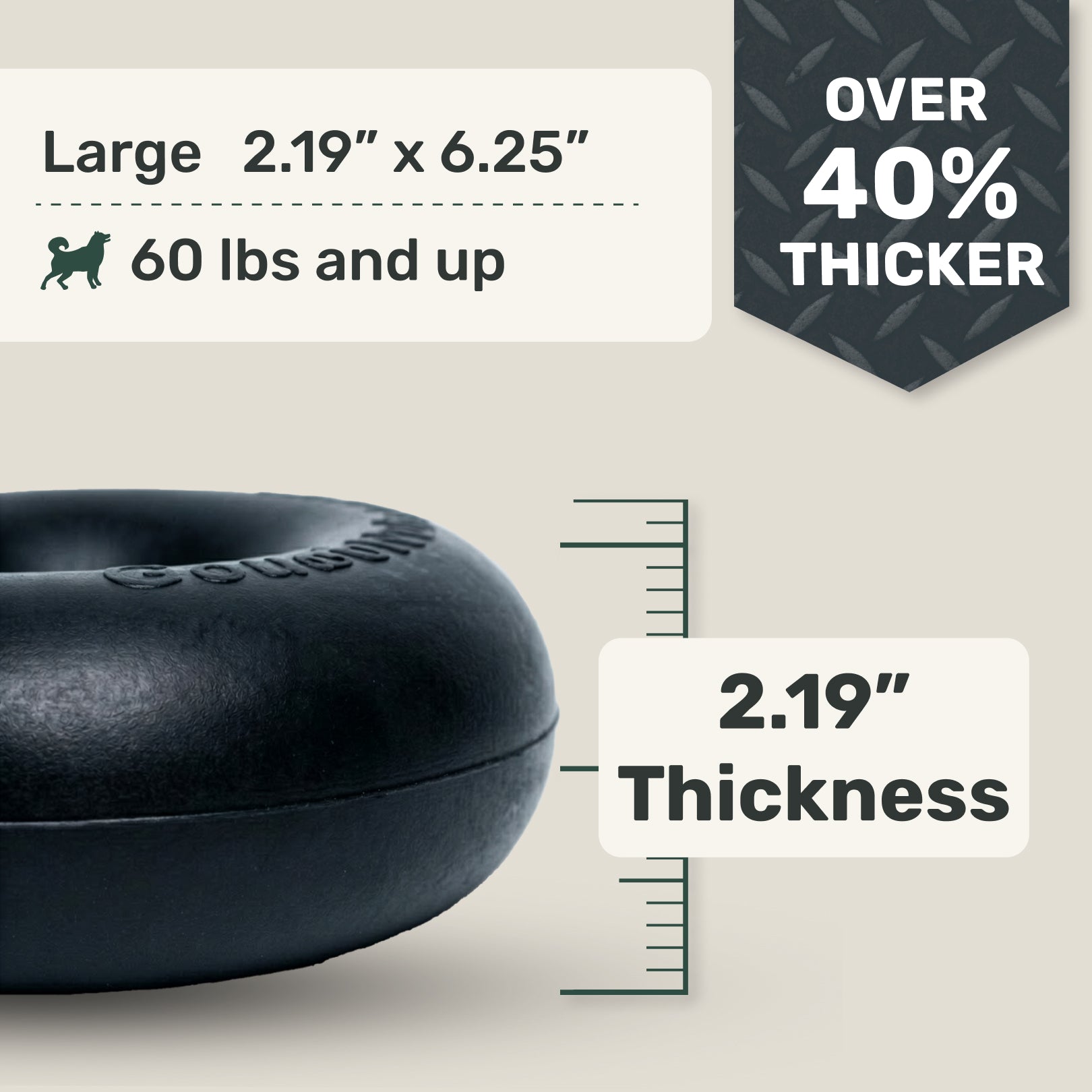 Goughnuts MAXX® HD Large Ring for Power Chewers – Virtually Indestructible Dog Toy