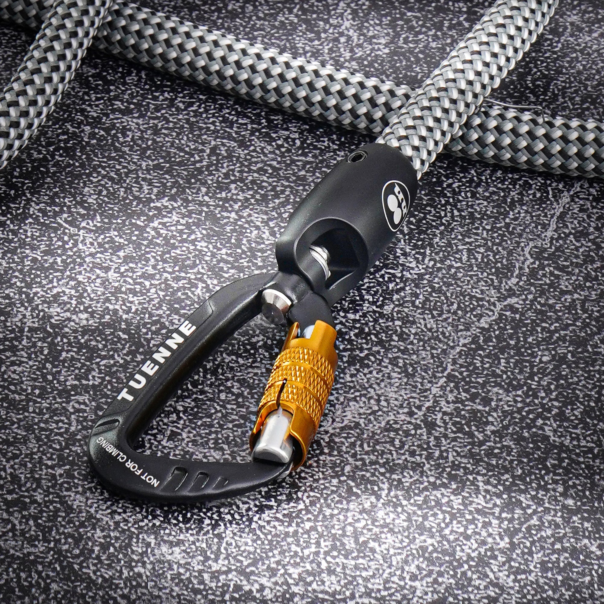 Customizable Boulder Hybrid Rope Dog Leash | Swiveling Carabiner | Tuenne