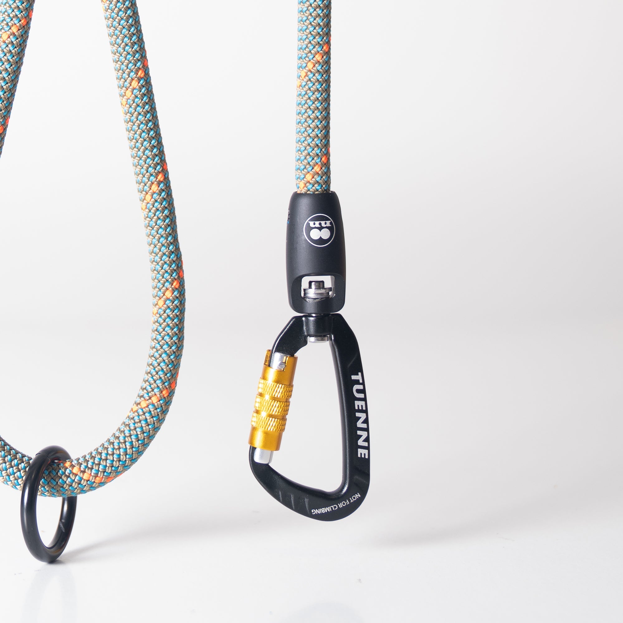 Customizable Boulder Hybrid Rope Dog Leash | Swiveling Carabiner | Tuenne