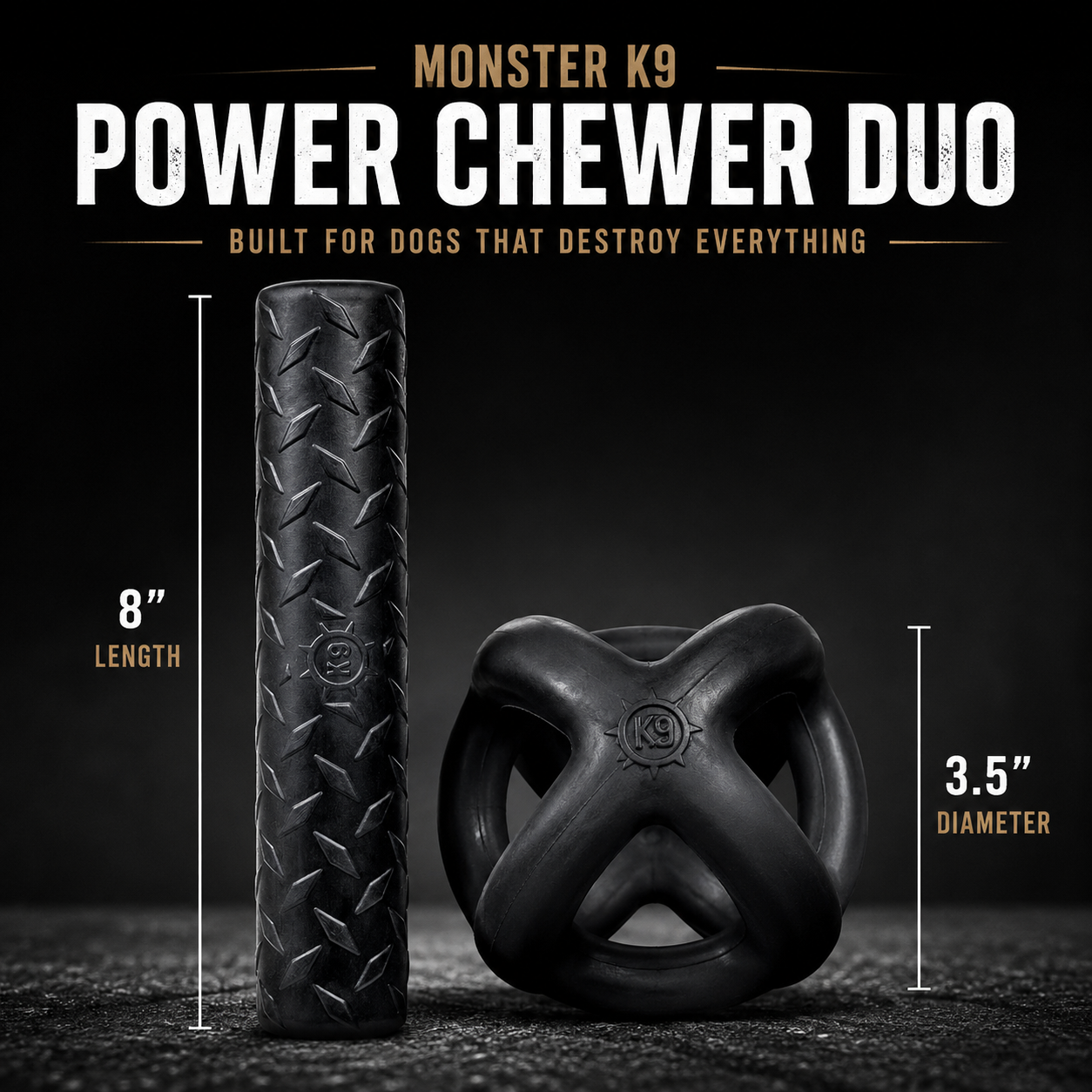 Monster K9 Power Chewer Duo (Ring Ball + Stick)