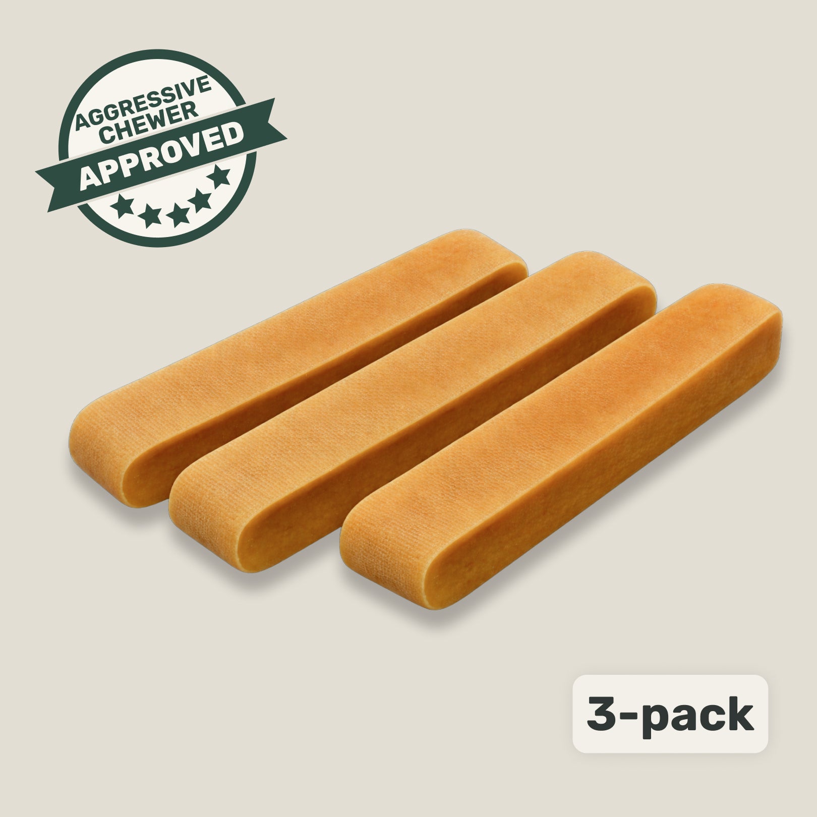 XL Himalayan Yak Cheese 3-Pack (5–6 oz Each) for Aggressive Chewers