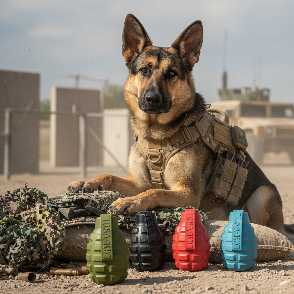 SodaPup Grenade Treat-Dispensing Dog Toy for Power Chewers