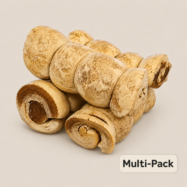 5" Peanut Butter Beef Cheek Rolls | Rawhide-Free Dog Chews