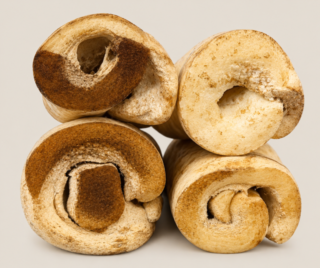 5" Peanut Butter Beef Cheek Rolls | Rawhide-Free Dog Chews